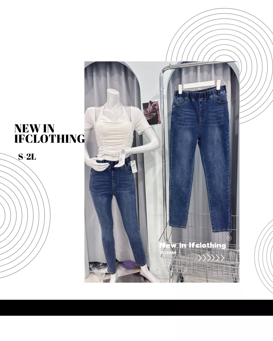 熱銷長褲🔥彈力鬆緊牛仔長褲