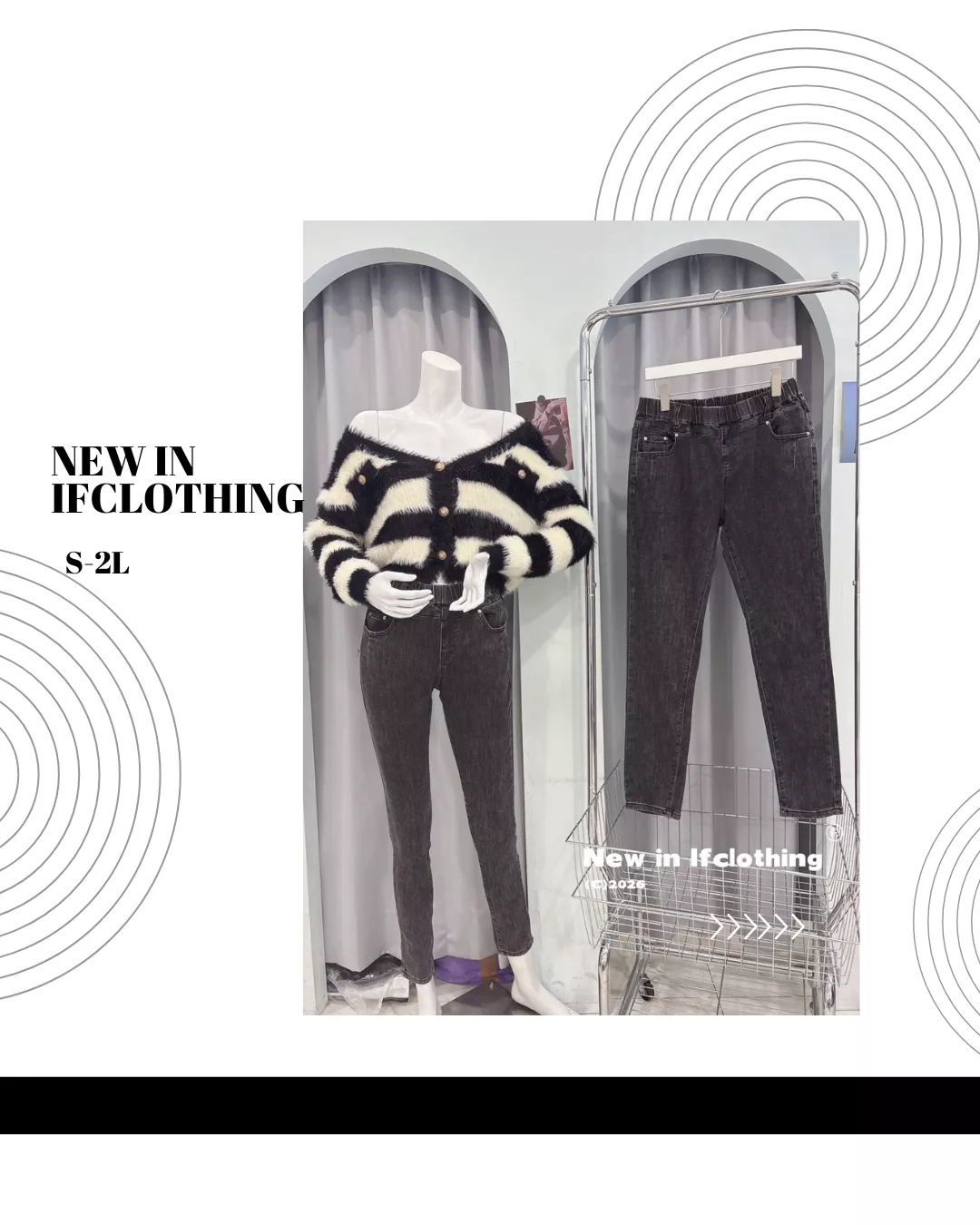 熱銷長褲🔥黑灰彈力牛仔長褲