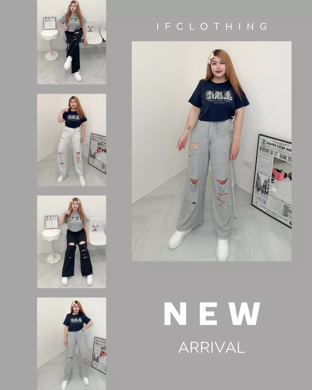 大尺碼長褲🔥重磅棉料割破落地褲