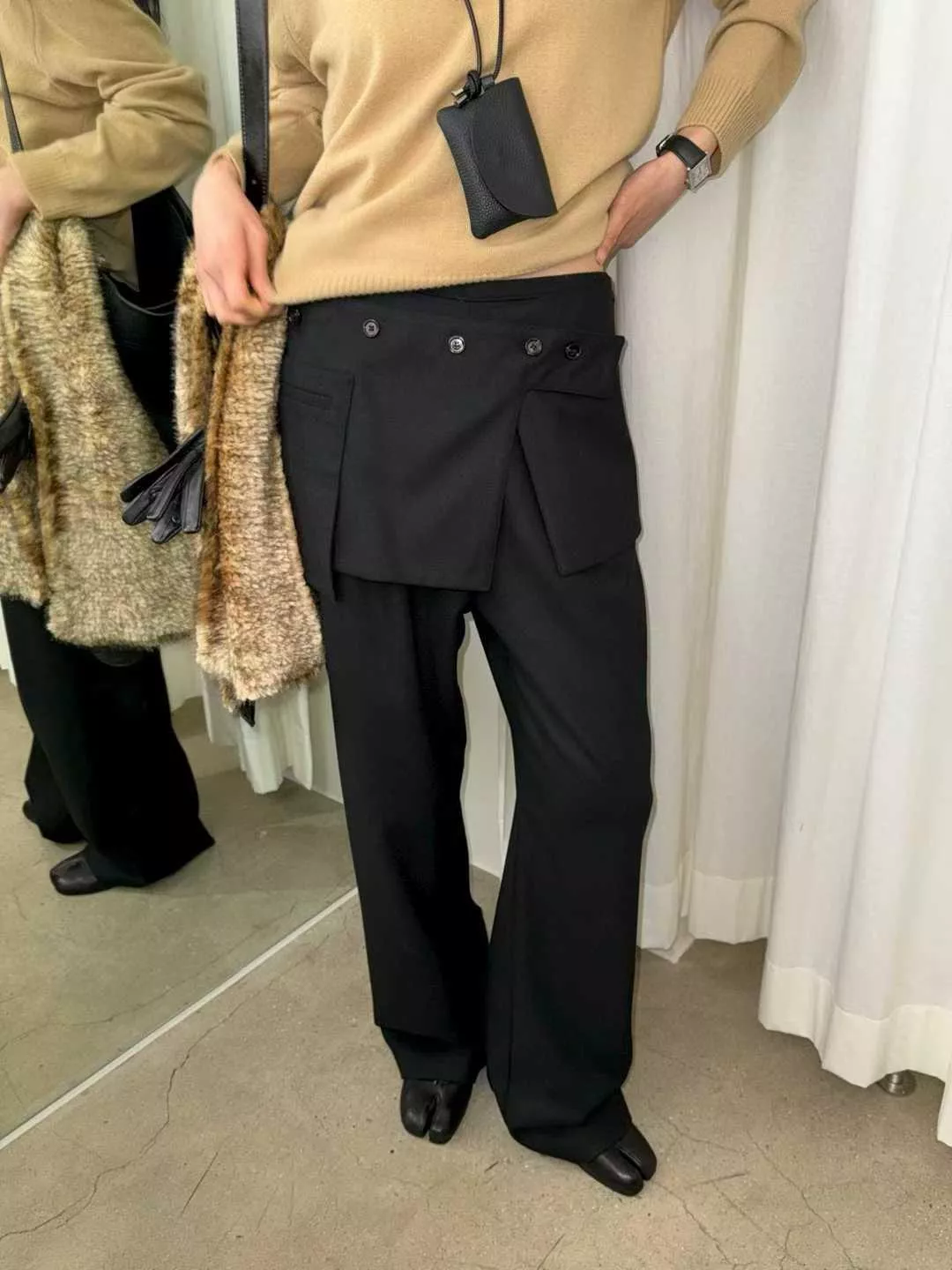 裙片設計感垂墜長褲