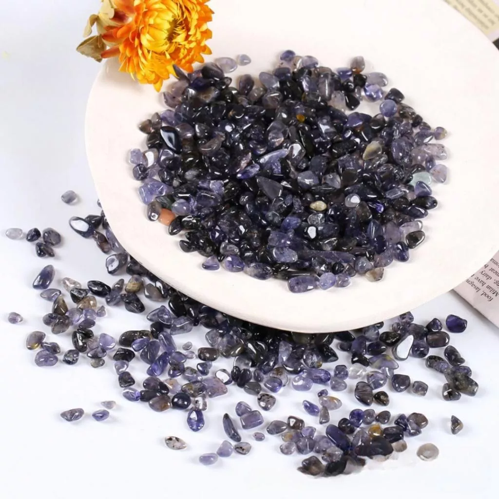 堇青石碎石 100g 水晶碎石 碎石消磁【SP0140】