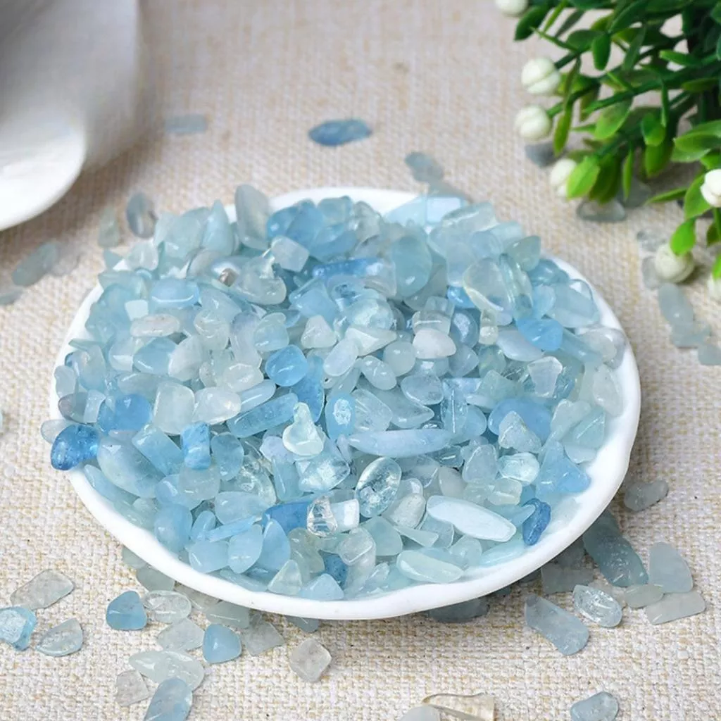 海藍寶碎石 100g 水晶碎石 碎石消磁【SP0140】