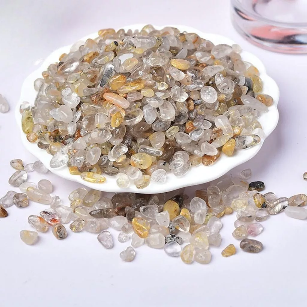 金髮晶碎石 100g 水晶碎石 碎石消磁【SP0140】