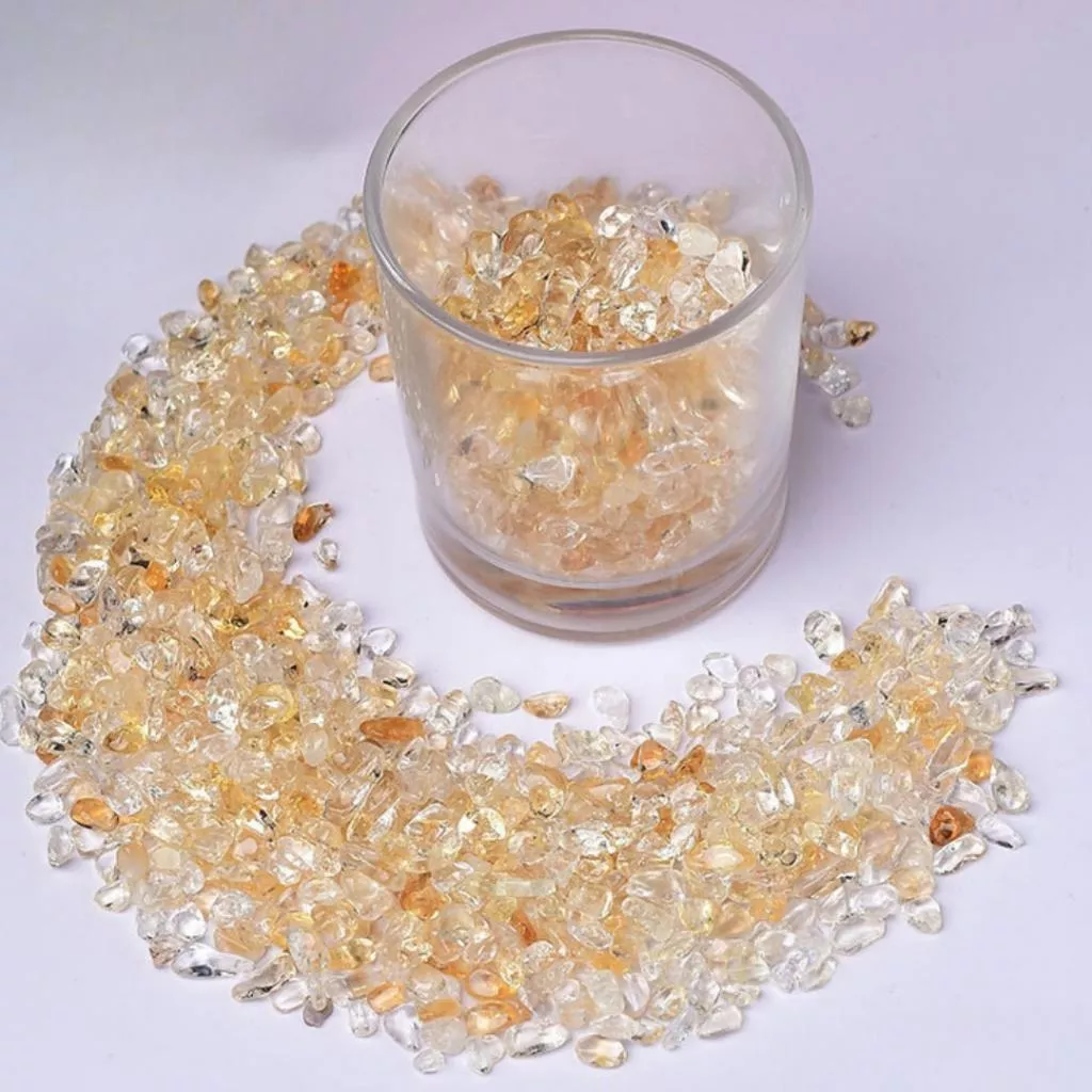 【可可松鼠】巴西黃水晶碎石 100g 水晶碎石 碎石消磁 水晶 消磁 淨化 消磁盒 水晶原礦 生日禮物 【SP0140】