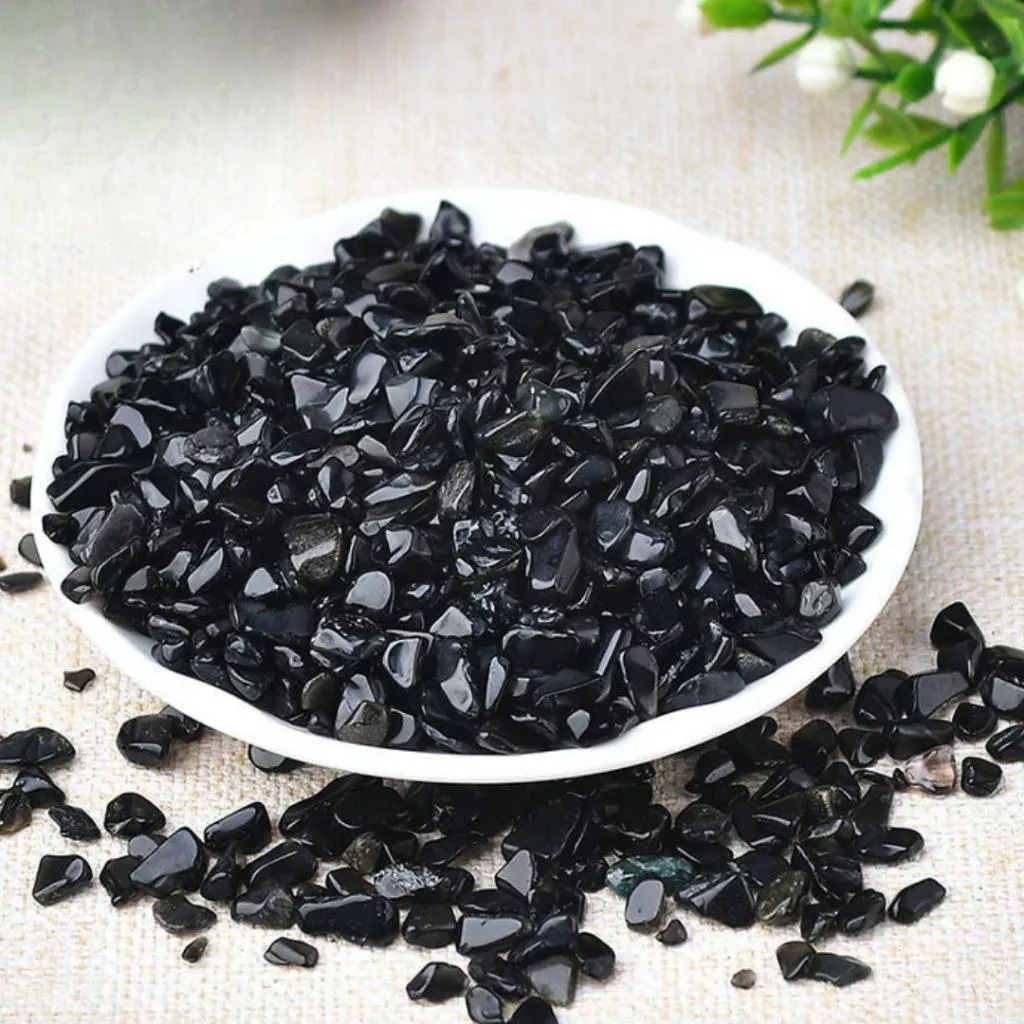 黑曜石碎石 100g 水晶碎石 碎石消磁【SP0140】