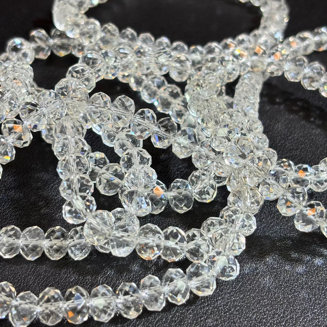 算盤刻面白水晶【SP0357】