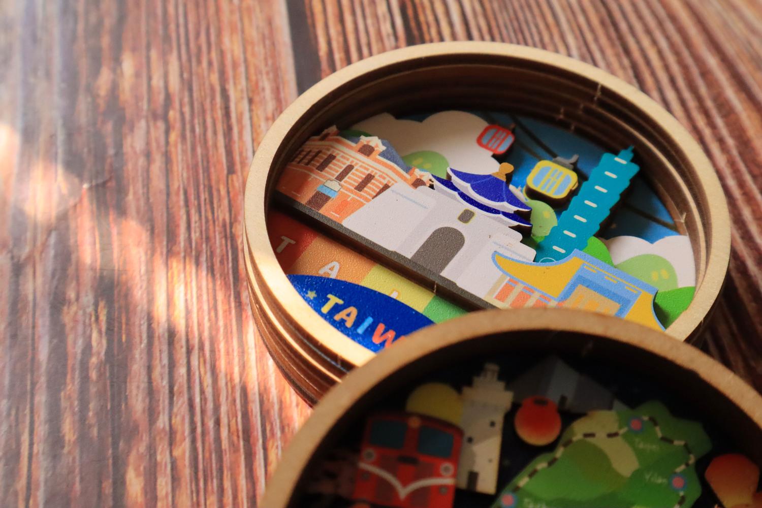 圓形DIY木質冰箱貼成品