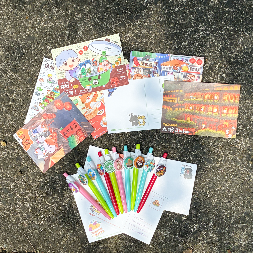 畢業祝福小卡：原創插畫台灣經典旅遊景點手繪明信片，記錄校園共同點滴