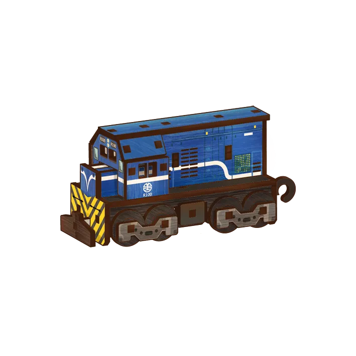 R100型藍色柴電機車 DIY火車拼木【臺鐵授權】｜Diesel Locomotive DIY 3D Train Model