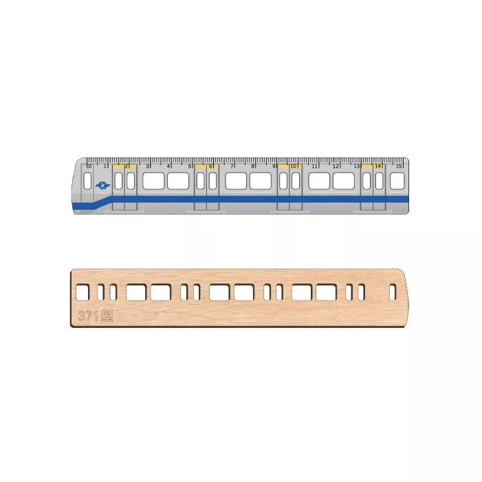 捷運造型木尺【正版授權】｜Train-Shaped Wooden Ruler