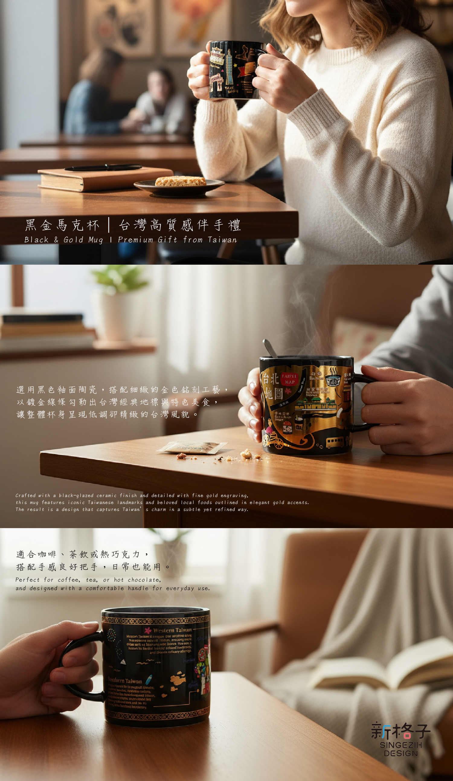 黑金馬克杯 台灣馬克杯 Taiwan Souvenir Taiwan Gifts 質感台灣小物 旅遊紀念馬克杯