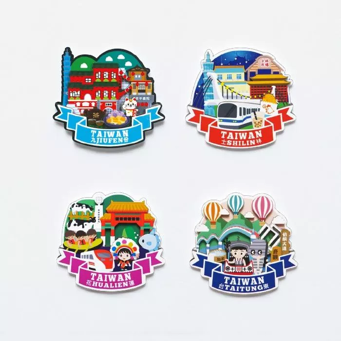 城市彩帶 – 立體木質冰箱貼｜Taiwan City Ribbon – 3D Wooden Magnet