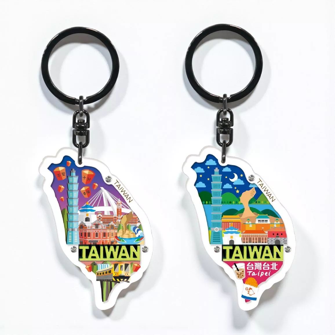 島形台北1 壓克力鑰匙圈｜Taipei  Acrylic Keychain