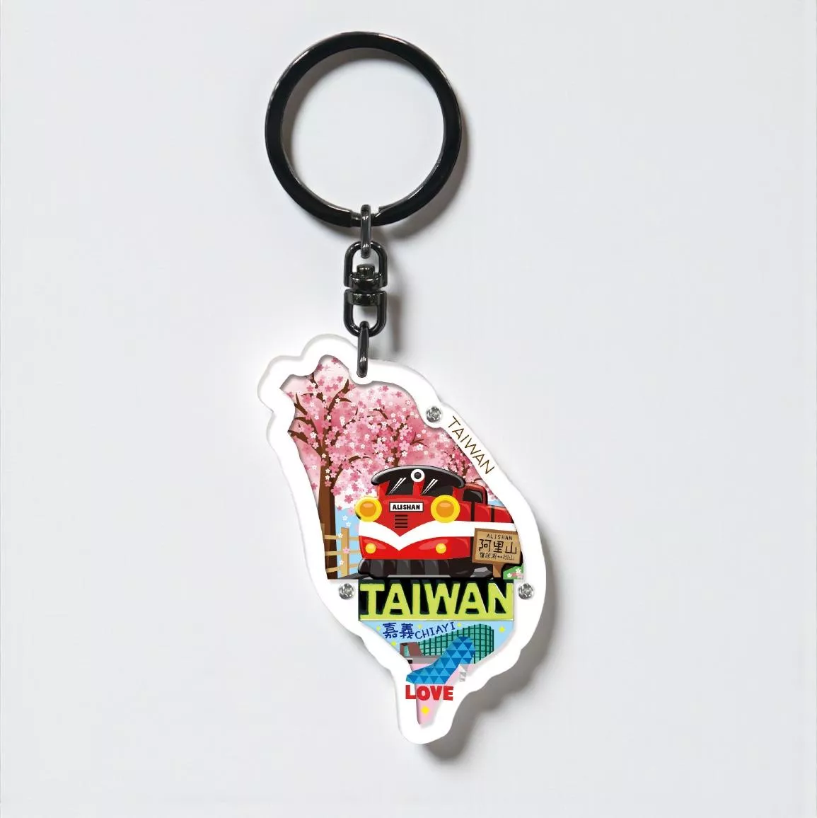 島形阿里山 壓克力鑰匙圈｜Alishan Island Acrylic Keychain