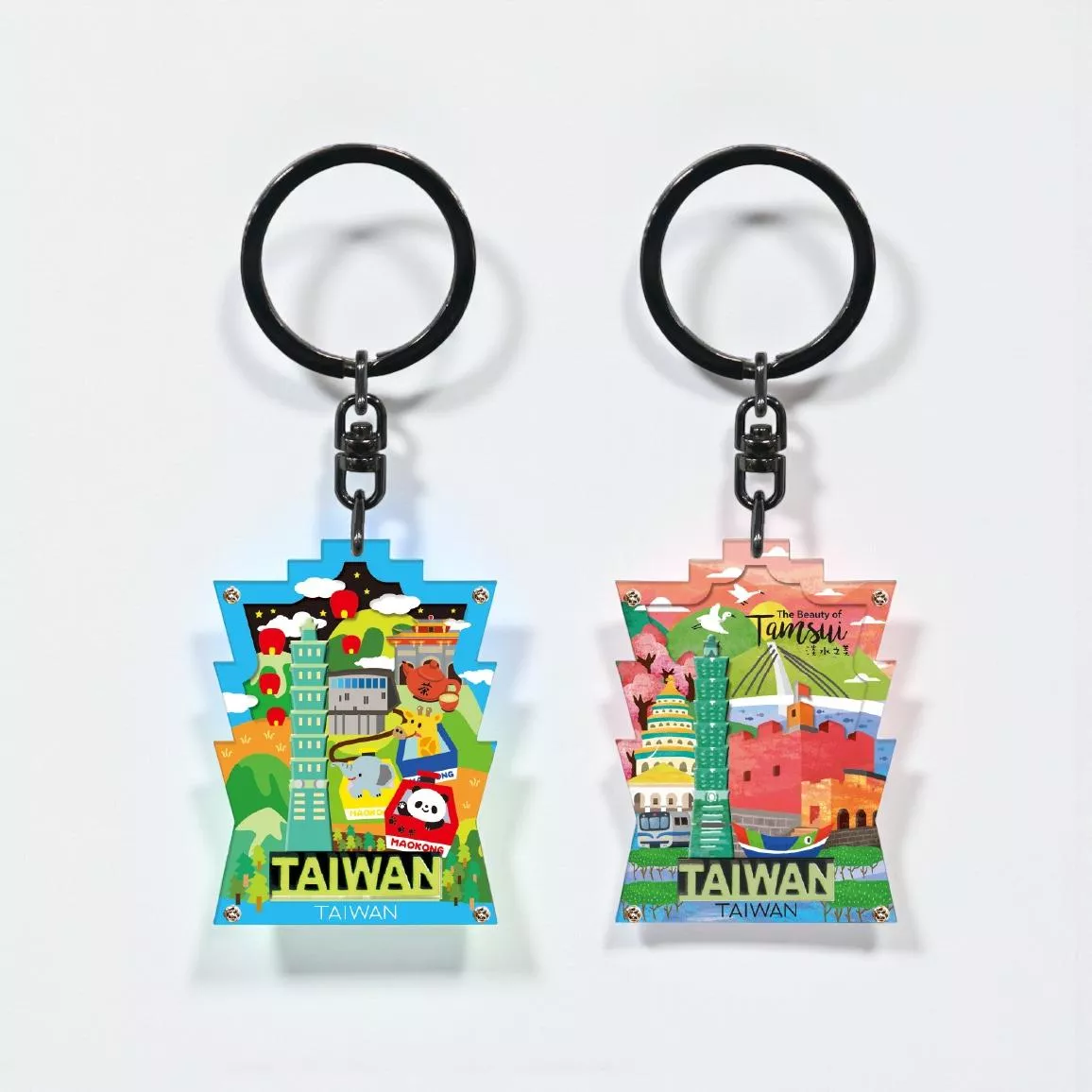 樓形台灣2 壓克力鑰匙圈｜Taiwan Map Acrylic Keychain