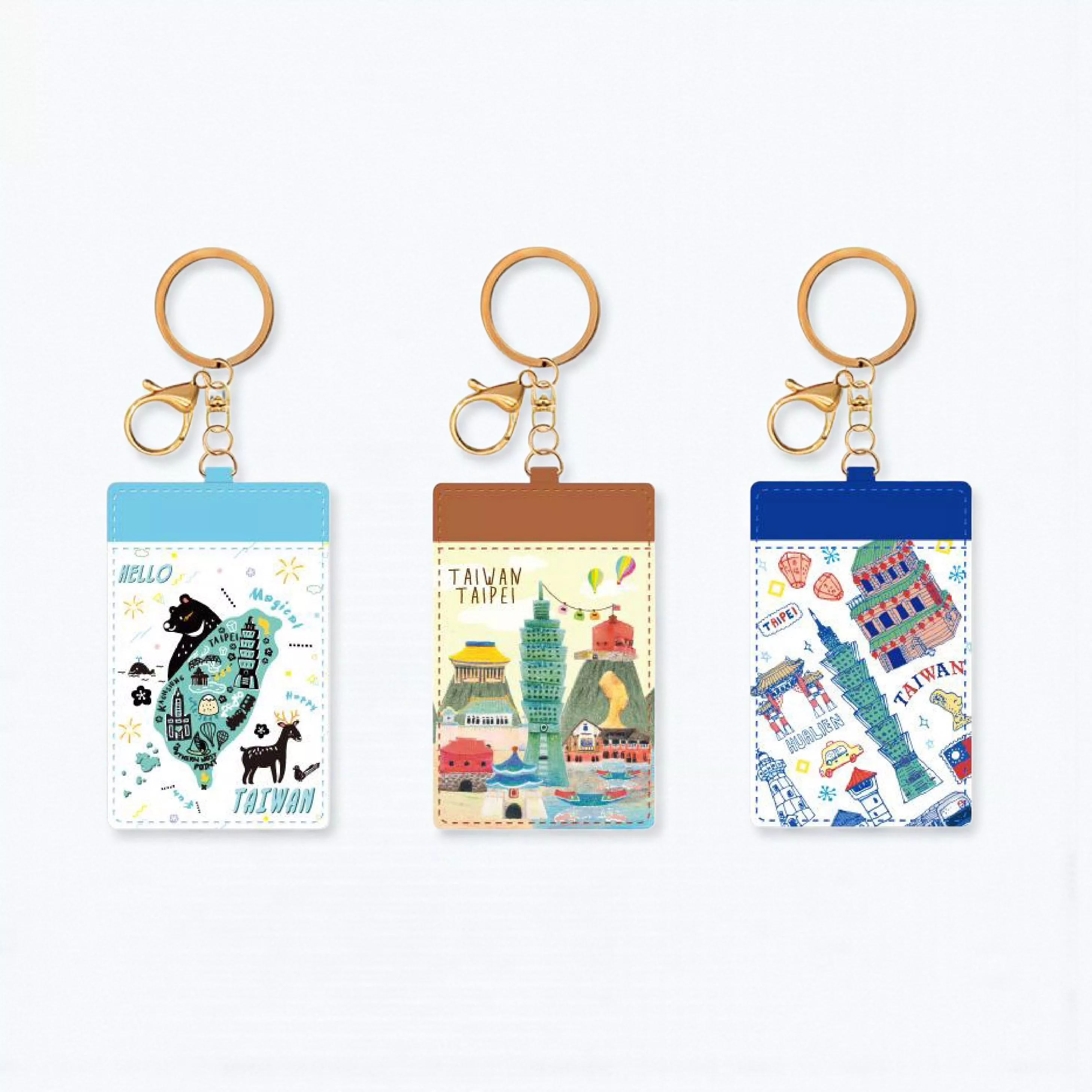 台灣景點 – 皮製悠遊卡套｜Taiwan Landmarks – EasyCard Holder