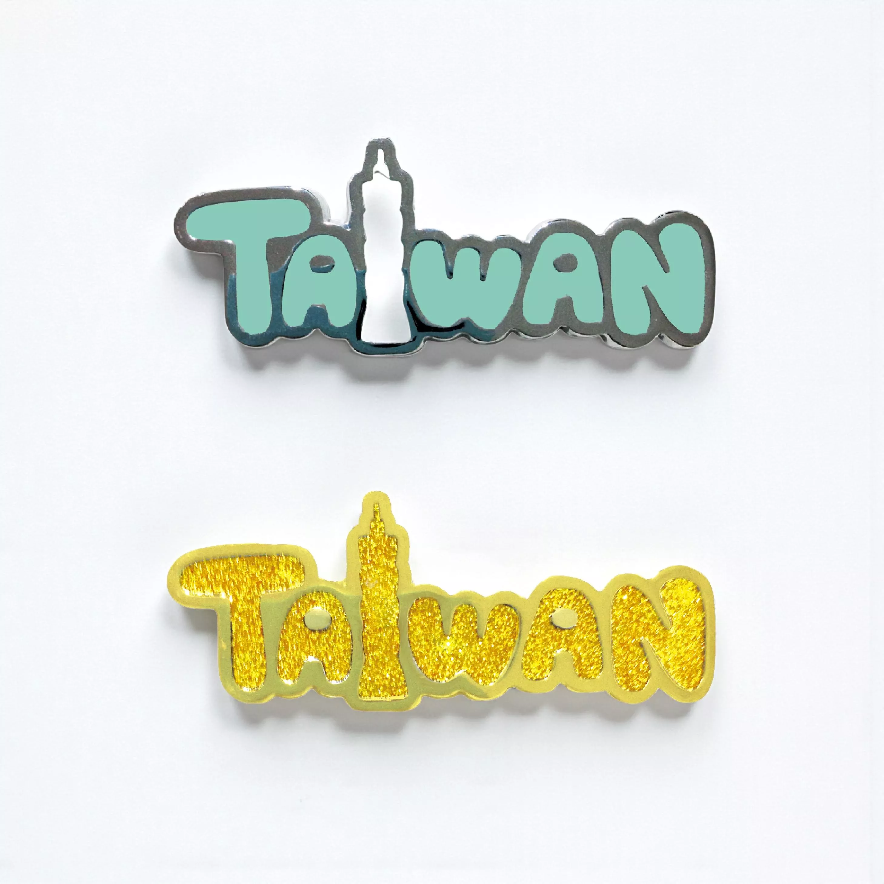 台灣英文字 － 金屬冰箱貼｜Taiwan (Text Design) – Metal Magnet