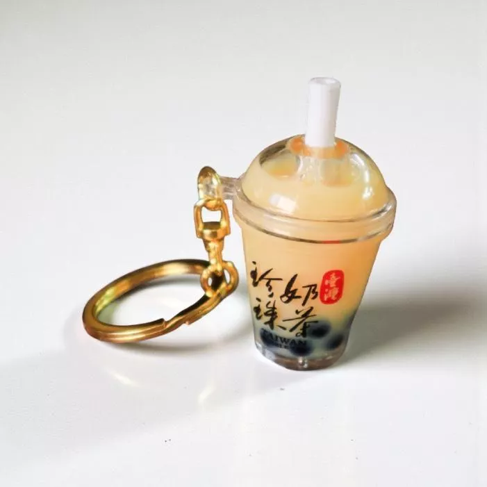 立體珍珠奶茶 鑰匙圈｜Bubble Tea 3D Keychain
