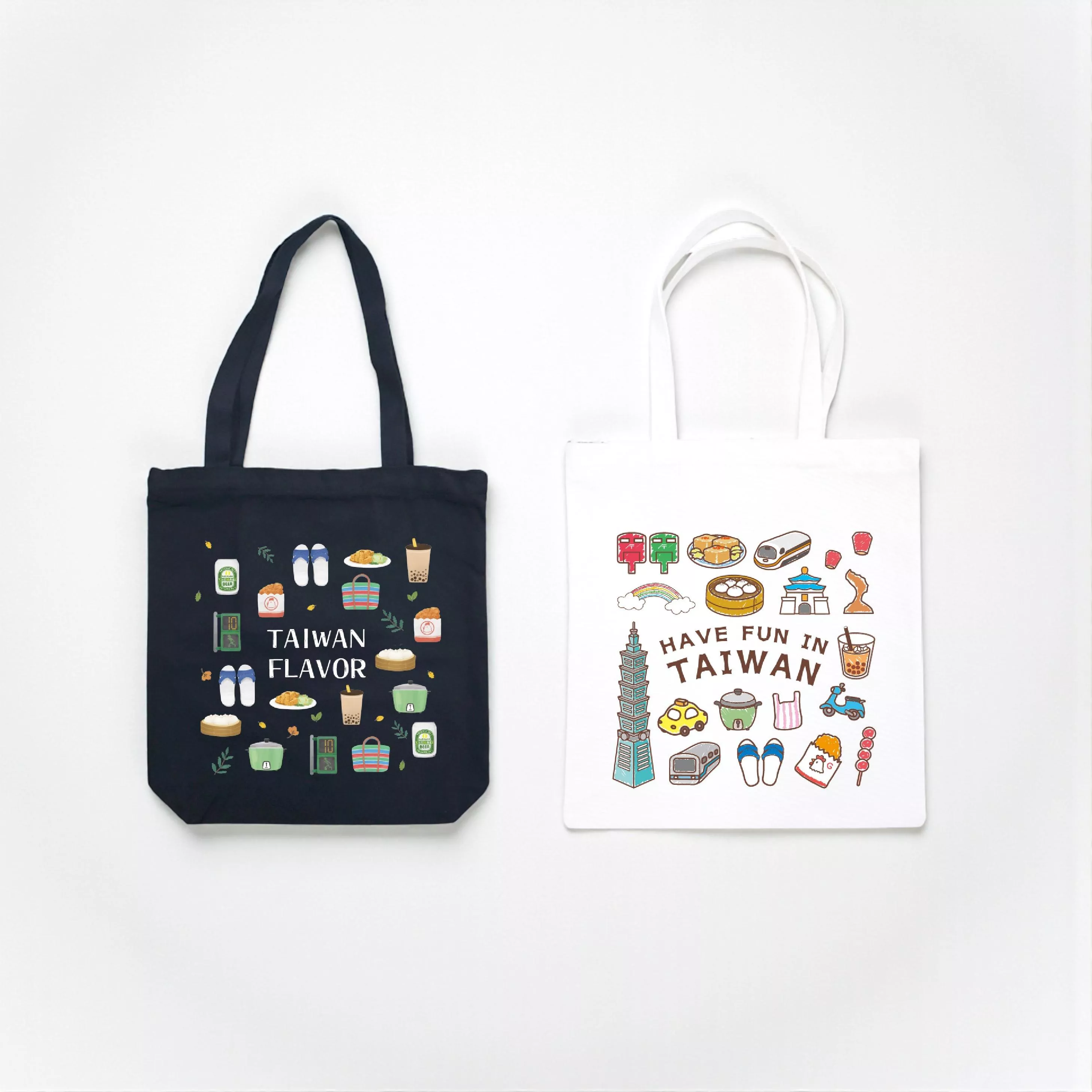 台味小物 – 黑白色帆布袋｜Taiwan-Inspired Goods – Black & White Canvas Bags