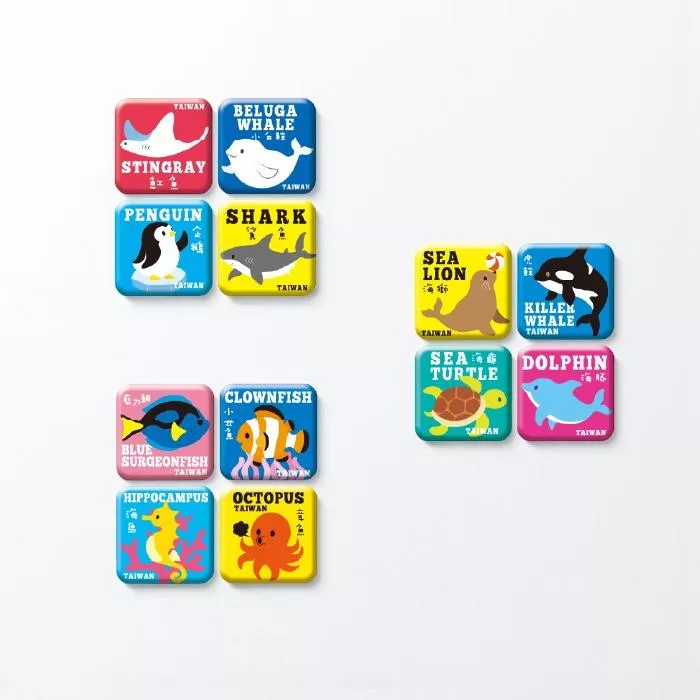 海洋動物 – 馬賽克冰箱貼 磁磚磁鐵｜Marine Animals – Mosaic Tile Magnet
