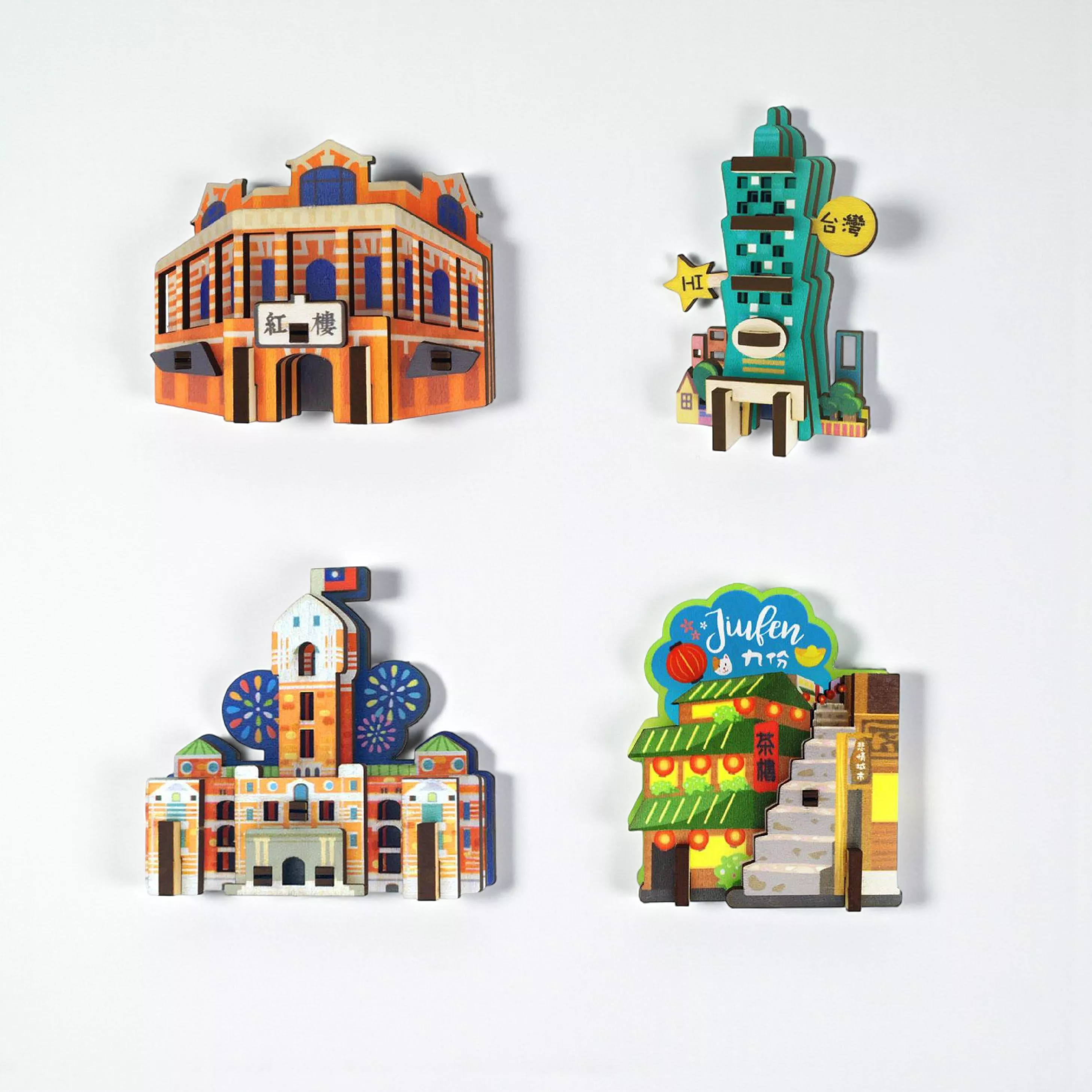 台灣地標1 – DIY木質組合冰箱貼｜Taiwan Landmarks – DIY Wooden Fridge Magnet