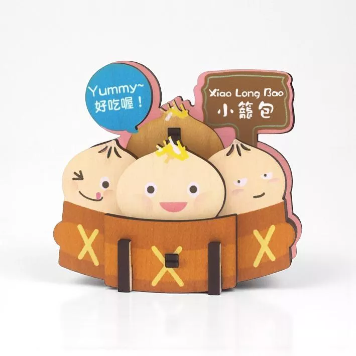 小籠包 – DIY木質組合冰箱貼｜Xiaolongbao – DIY Wooden Fridge Magnet