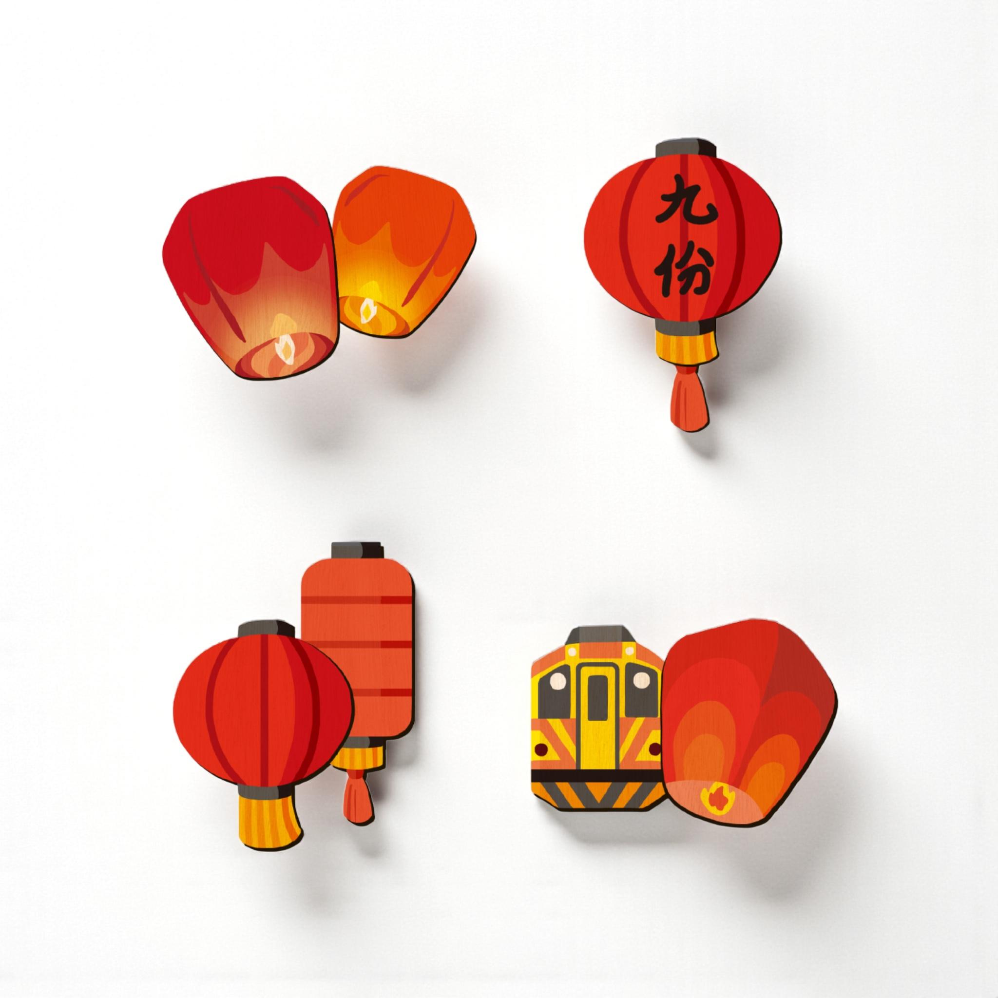 迷你木冰箱貼– 天燈燈籠｜平溪天燈台灣文創紀念品台灣伴手禮| 新格子文