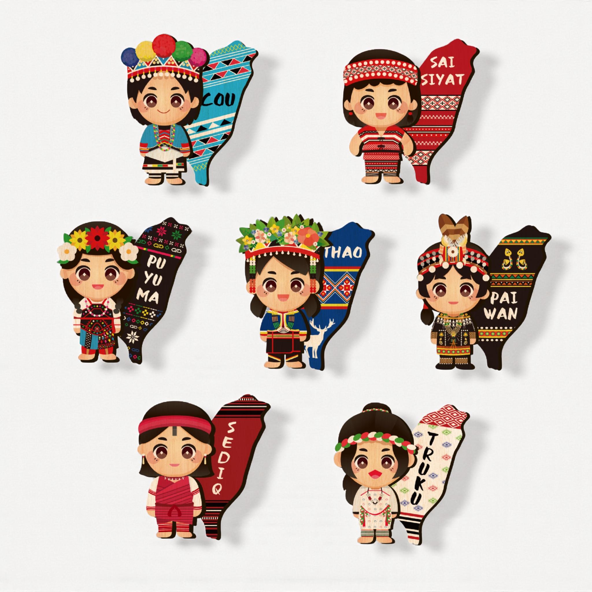 珍品　10枚張鐵陣笠 冰箱磁鐵｜台灣原住民系列16族｜台灣文創商品Souvenirs | 新格子文創
