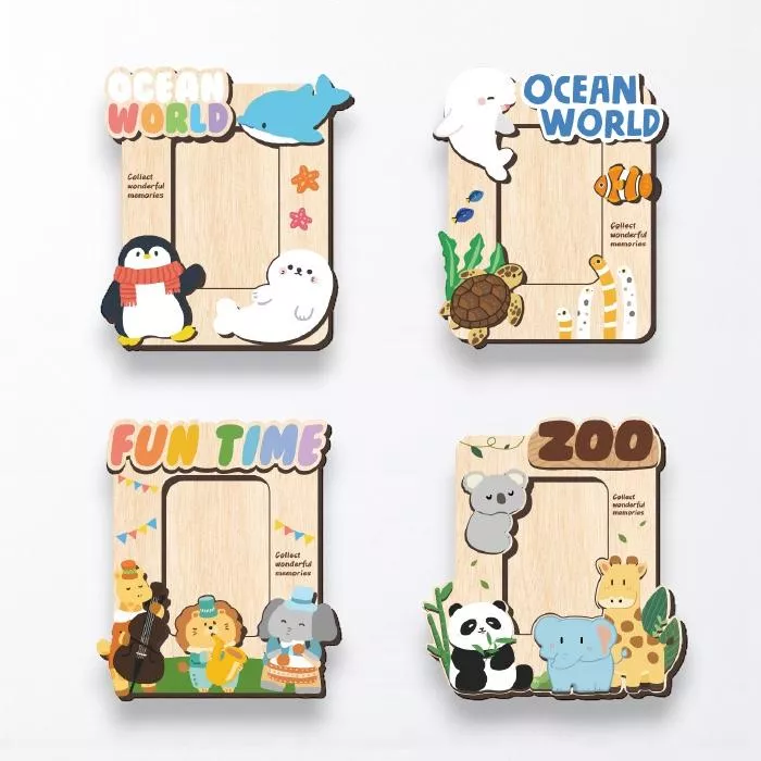 動物系列 – 相框木質冰箱貼｜Animal Series – Photo Frame Wooden Magnet
