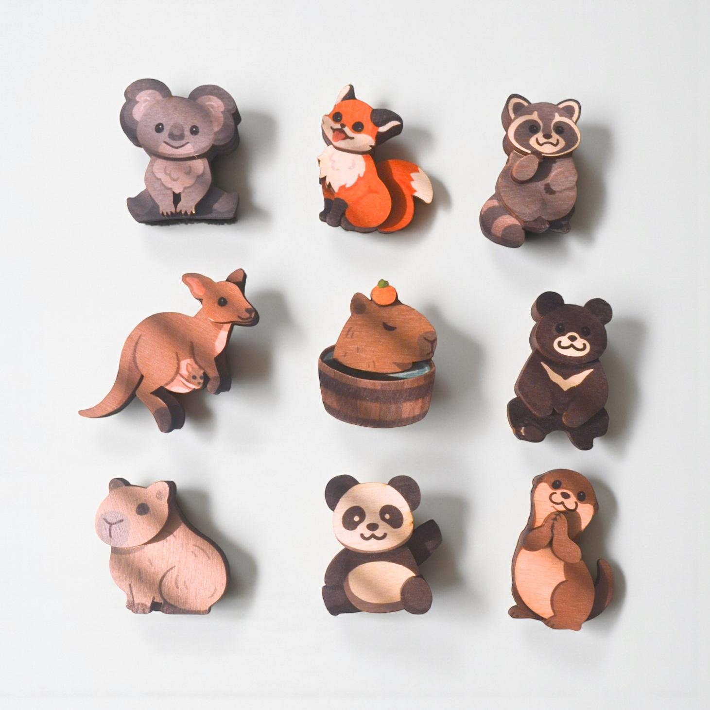 mini-wooden-magnet-zoo-animals | 新格子文創設計SINGEZIH DESIGN