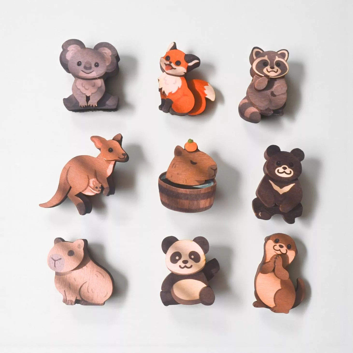 動物園朋友 – 迷你木冰箱貼｜Zoo Animals – Mini Wooden Magnet