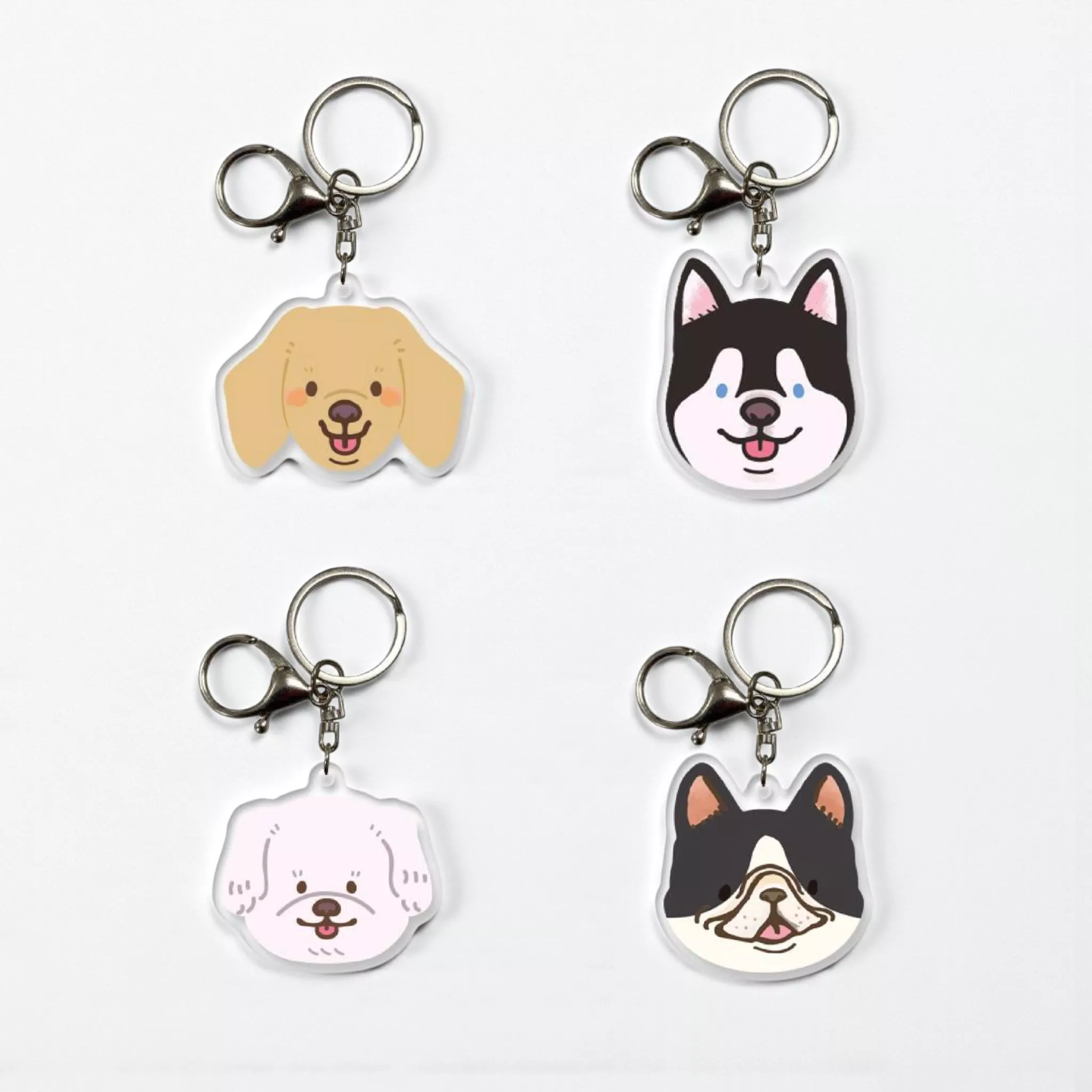 萌寵滴膠壓克力鑰匙圈 – 狗｜Cute Pet Acrylic Keychain – Dog