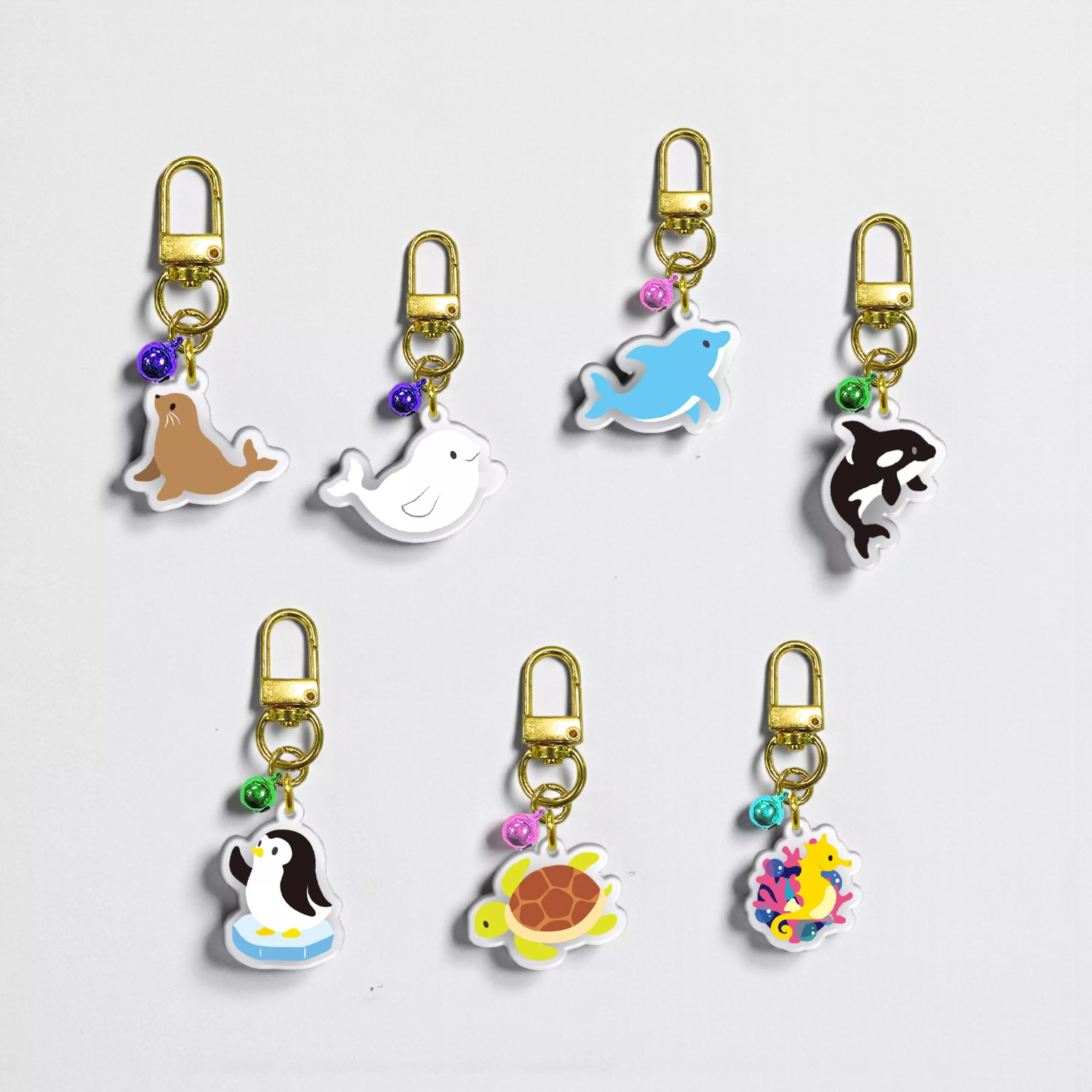 海洋動物 – 迷你壓克力吊飾｜Ocean Animals – Mini Acrylic Keychain