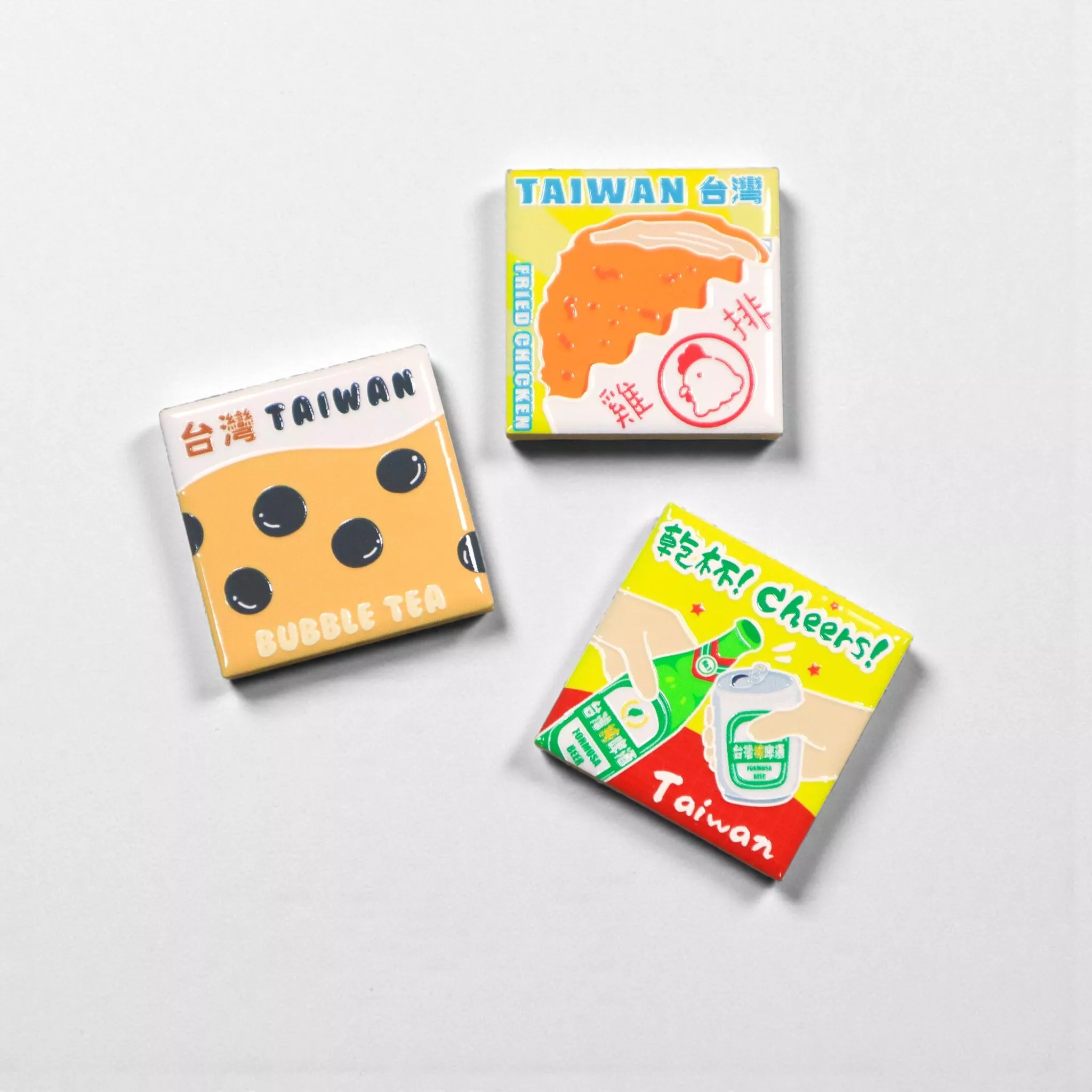 台灣美食 – 亮感磁磚冰箱貼｜Taiwan Street Foods – Bright Tile Fridge Magnet