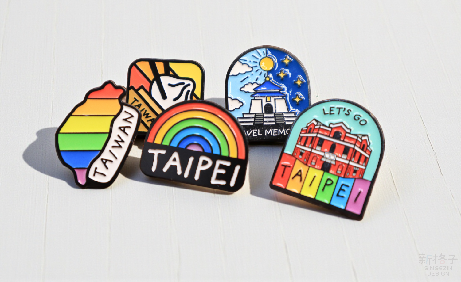 烤漆金屬徽章 台灣插畫別針 台灣小物 台灣紀念品 烤漆別針