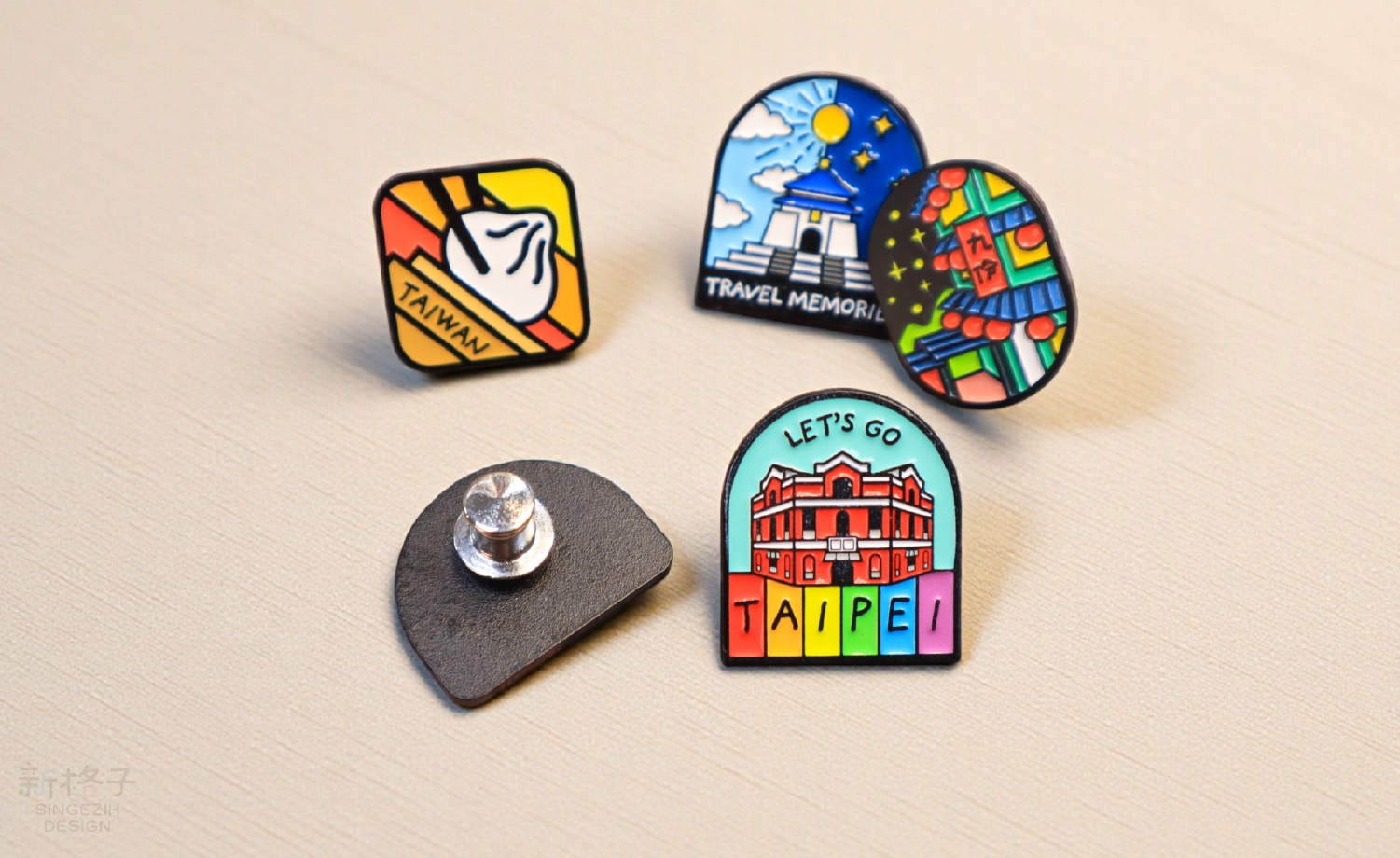 烤漆金屬徽章 台灣插畫別針 台灣小物 台灣紀念品 烤漆別針