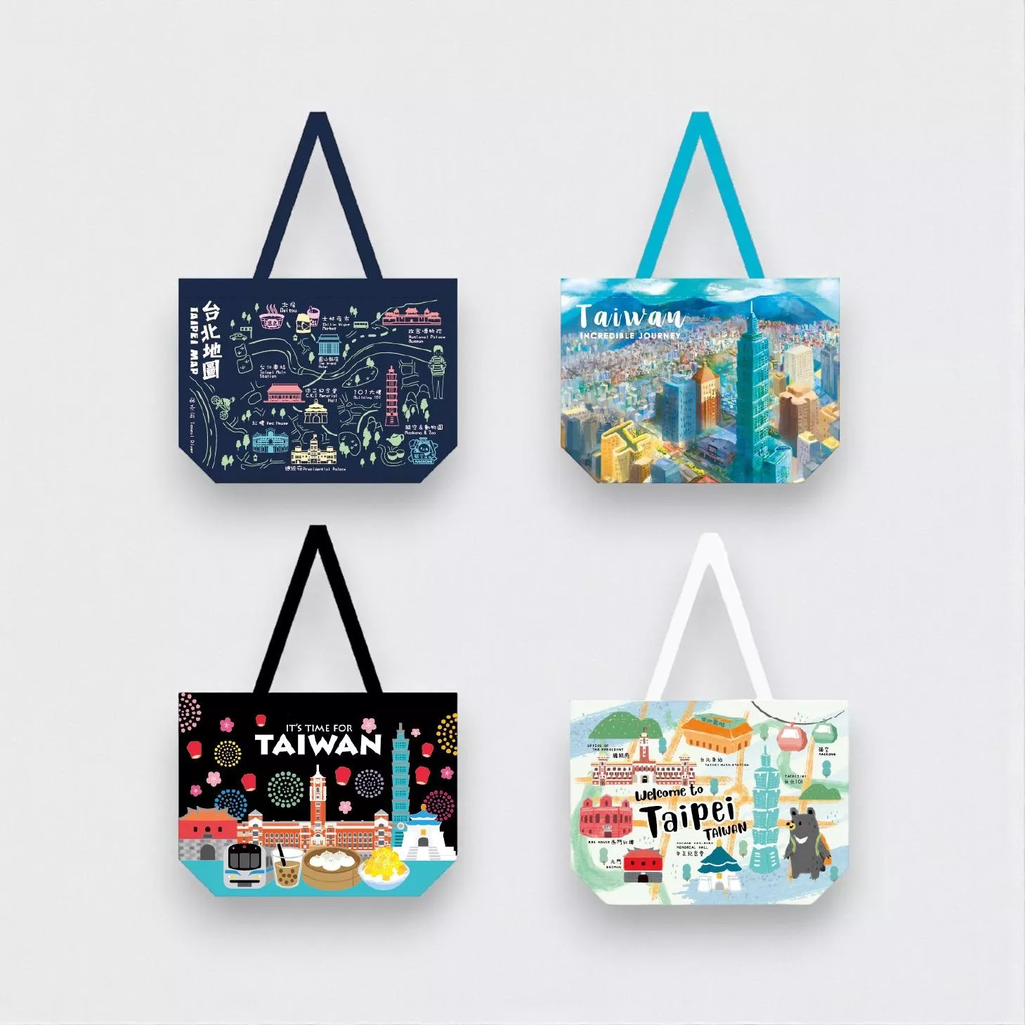 台灣景點 – 棉布袋｜Taiwan Landmarks – Cotton Bag