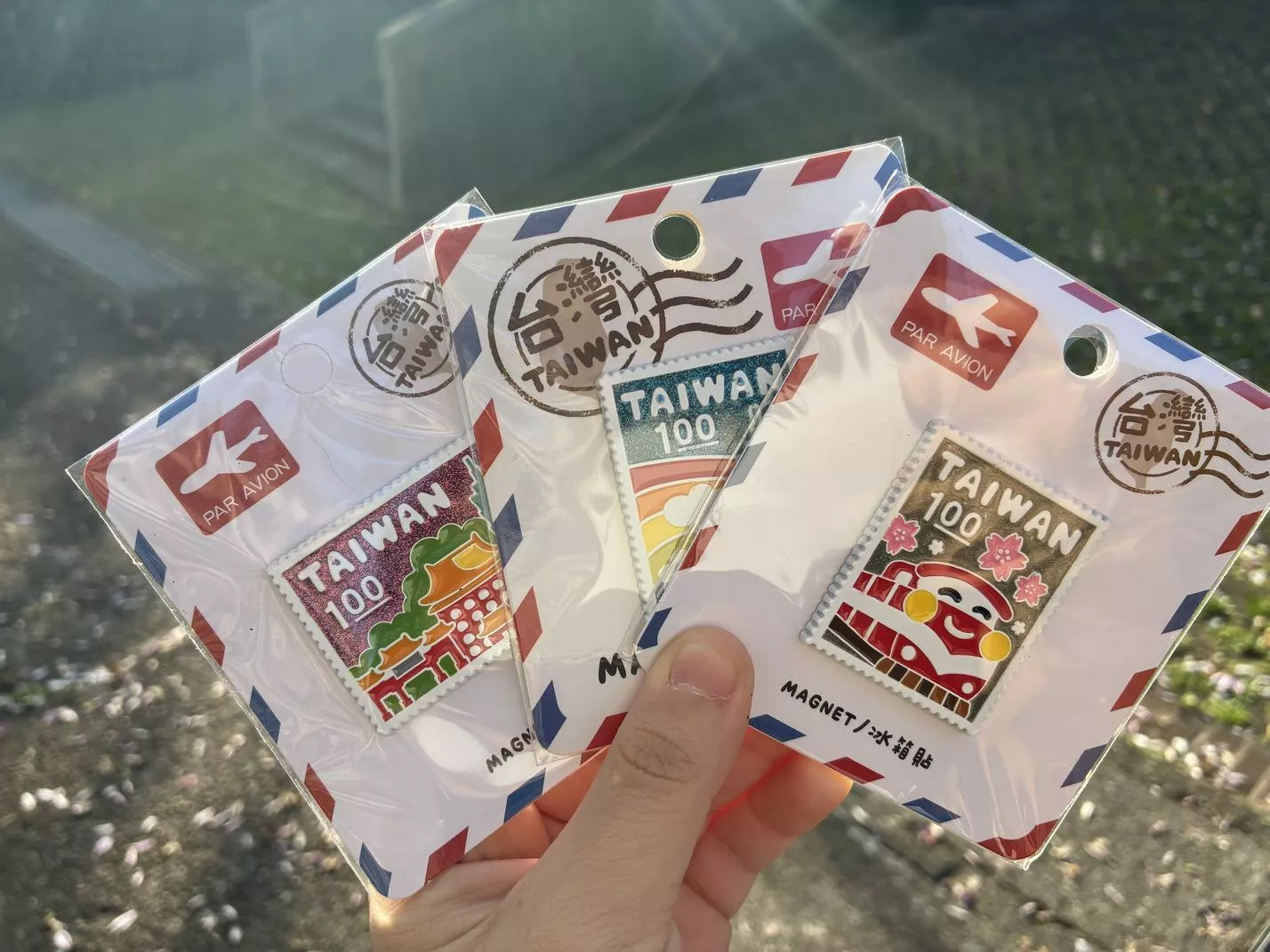 台北景點小郵票 鋅合金冰箱貼 台灣城市地標 台北101 中正紀念堂 新格子文創設計