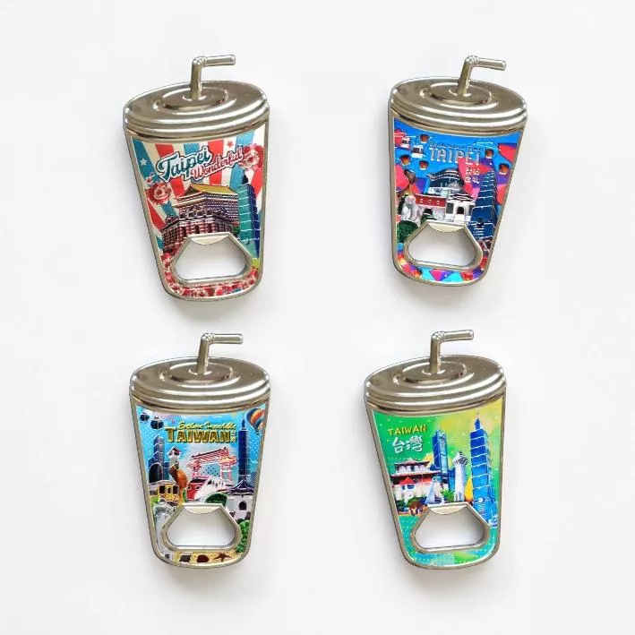 台灣景點 – 珍奶造型開瓶器冰箱貼｜Taiwan Attractions – Bubble Tea Shaped Bottle Opener Magnet