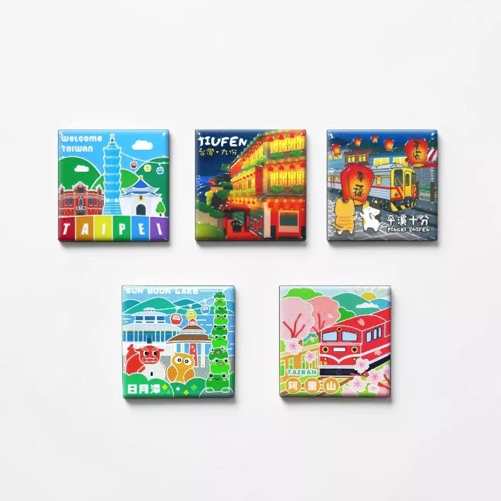 台灣景點 – 亮感磁磚冰箱貼｜Northern Taiwan – Bright Tile Fridge Magnet