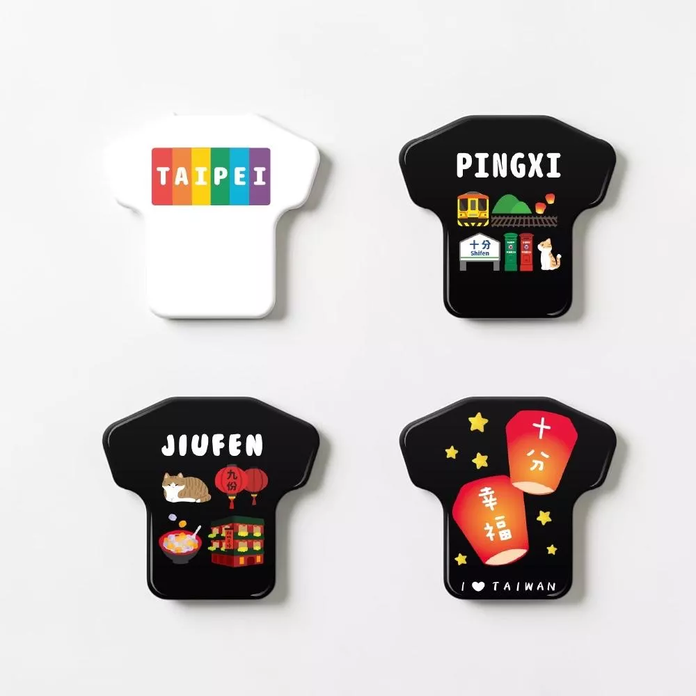 台灣景點 – T恤造型開瓶器冰箱貼｜Taiwan Attractions – T-shirt Bottle Opener Magnet