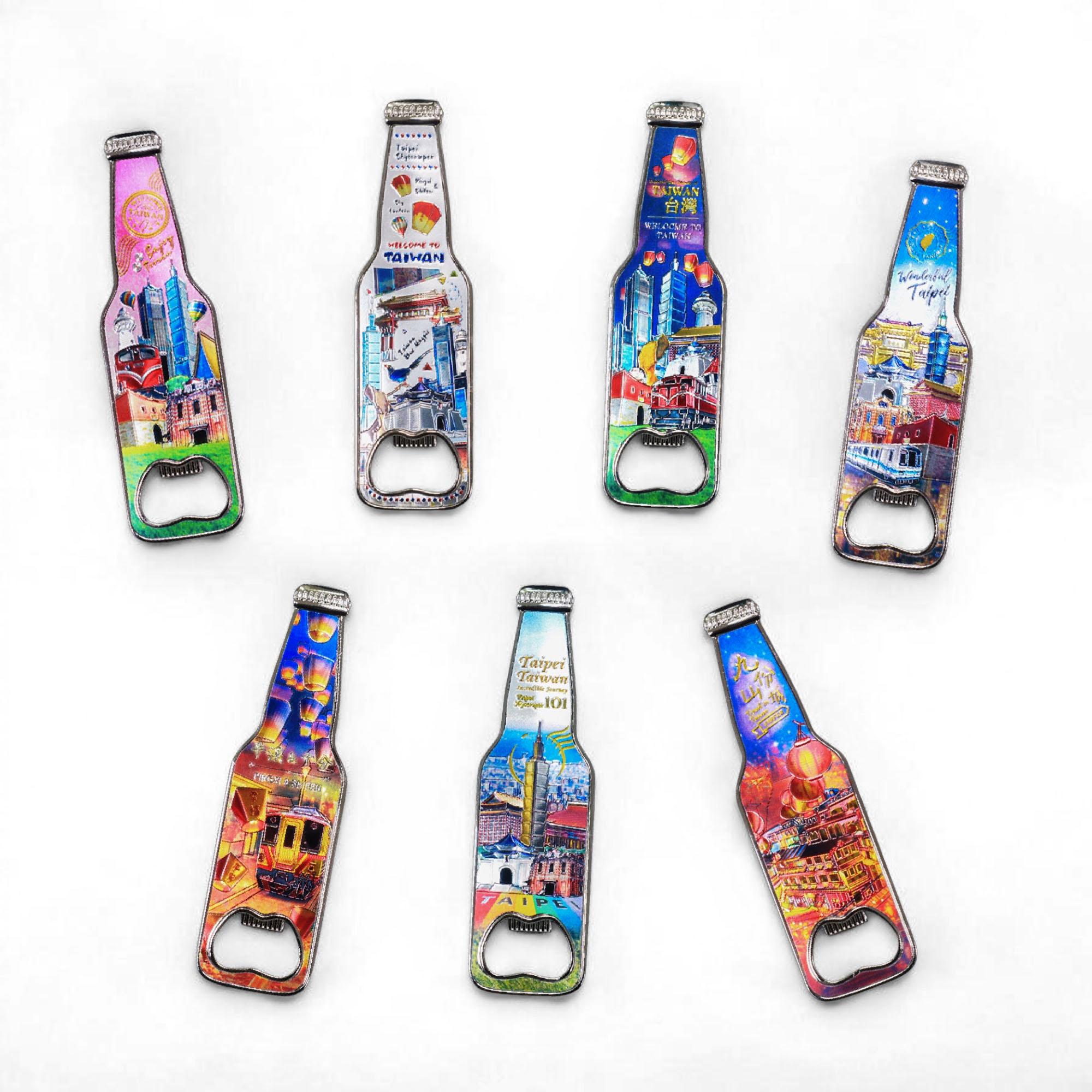 台灣景點  – 酒瓶造型開瓶器冰箱貼｜Taiwan City Magnet Bottle Opener