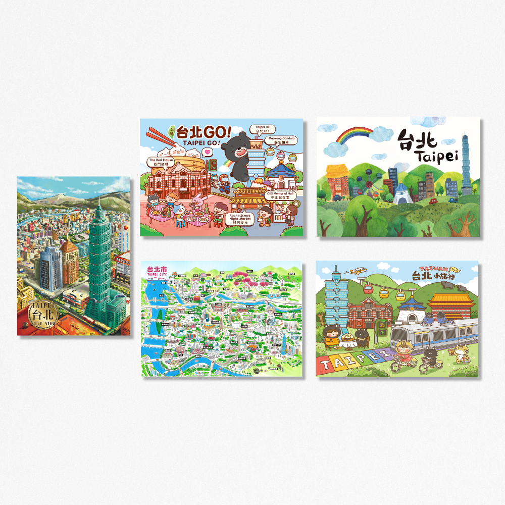台北系列插畫明信片組｜Taipei Postcard Set