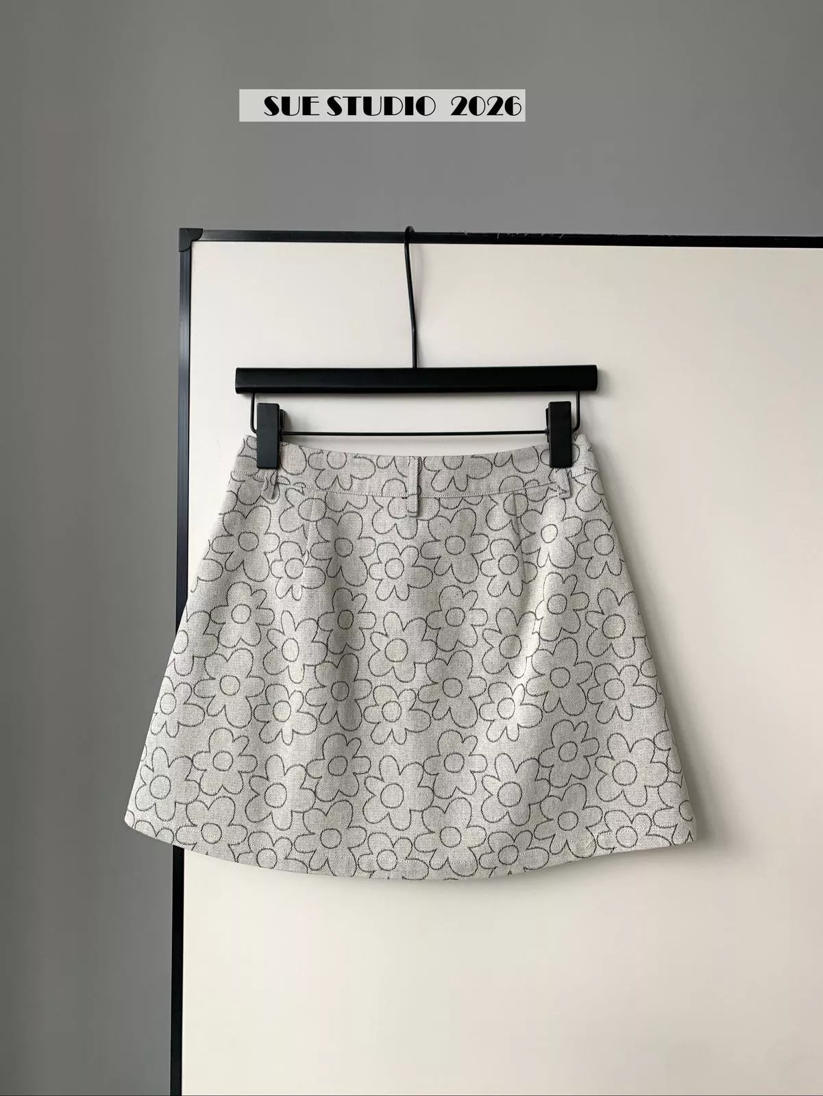 韓系休閒花朵牛仔半身裙