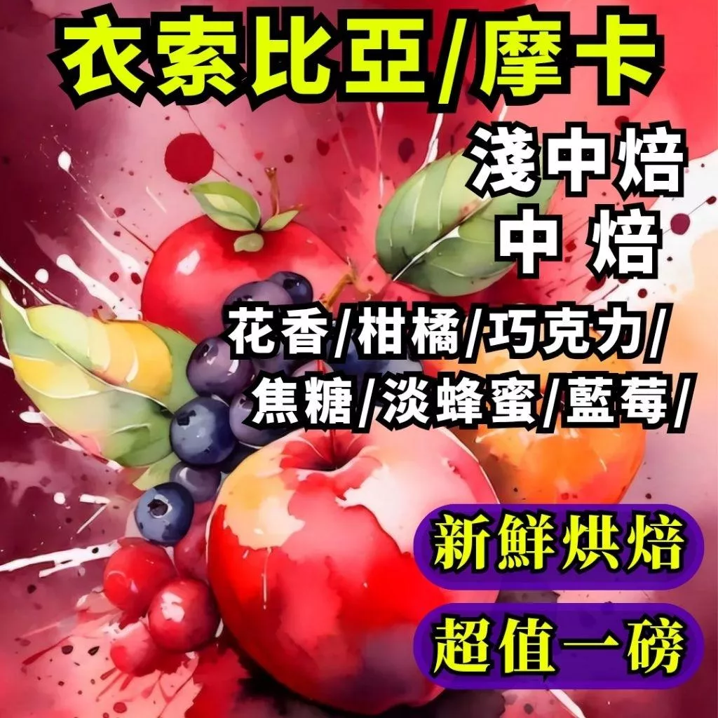 衣索比亞／摩卡【淺中焙/中焙】半磅，1磅裝咖啡豆