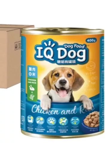 IQ Dog 聰明狗  雞肉+米口味( 400g/罐)