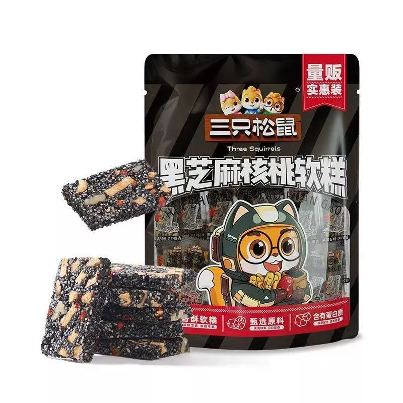三隻松鼠 黑芝麻核桃軟糕470g
