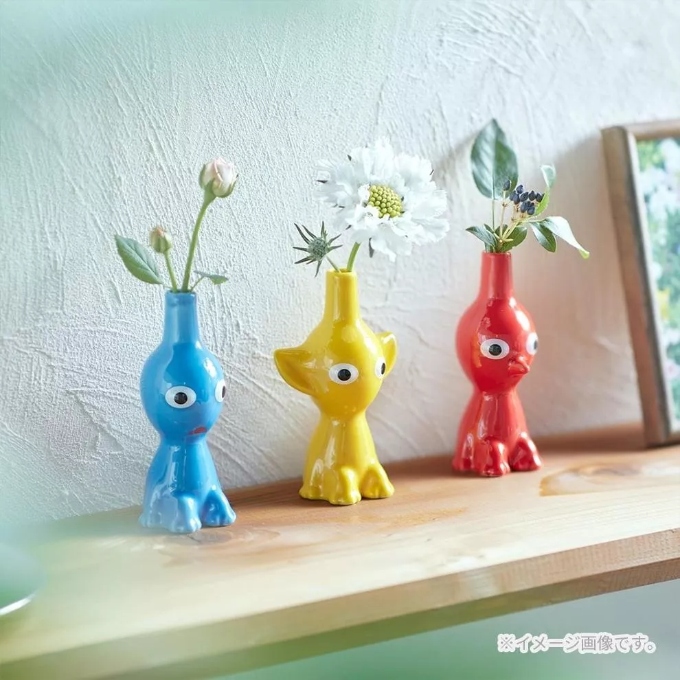 皮克敏花瓶擺飾三款 黃紅藍造型花器 日本IP收藏公仔家居擺設桌面裝飾療癒系禮物