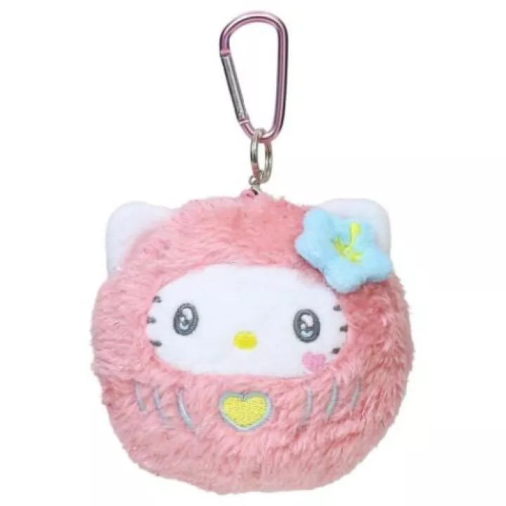 日本Sanrio三麗鷗Hello Kitty達摩造型絨毛吊飾凱蒂貓玩偶鑰匙圈包包掛件
