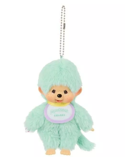 日本 Monchhichi 夢奇奇 薄荷綠吊飾｜療癒絨毛包包掛件